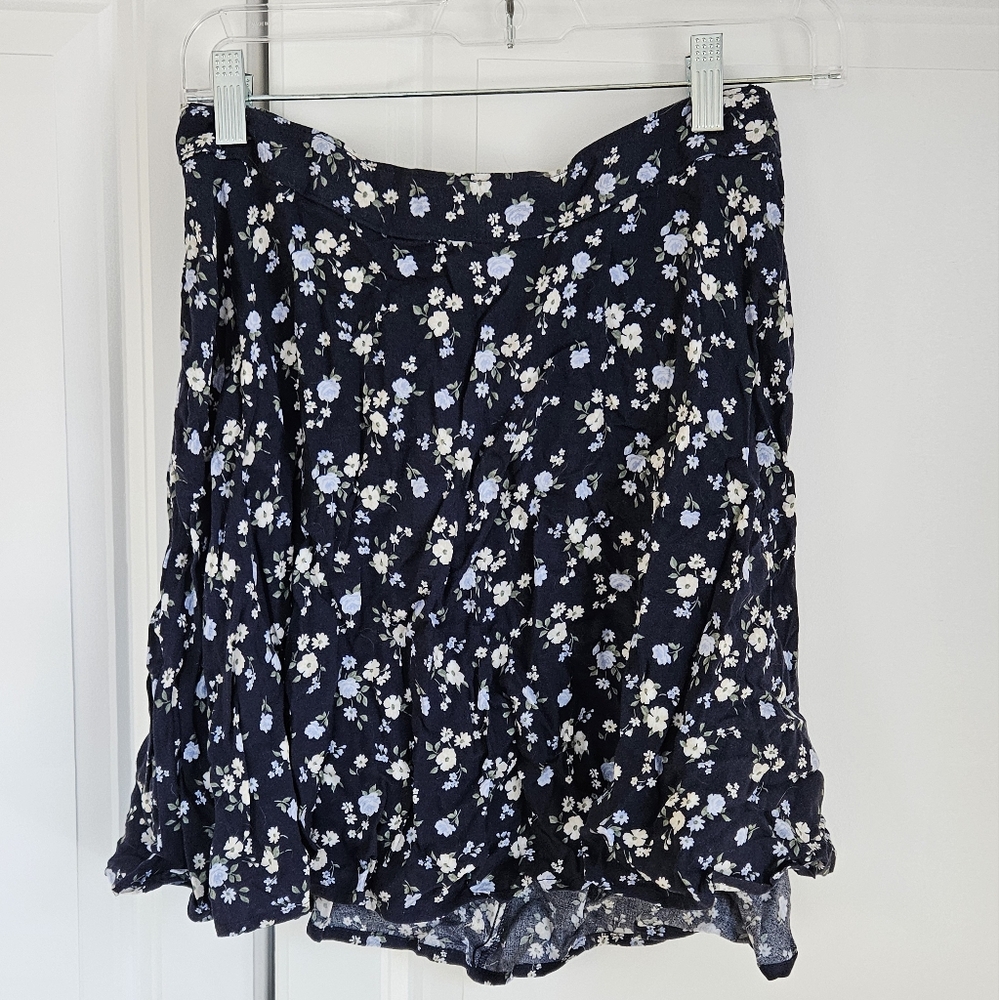 Hollister Navy Floral Skirt